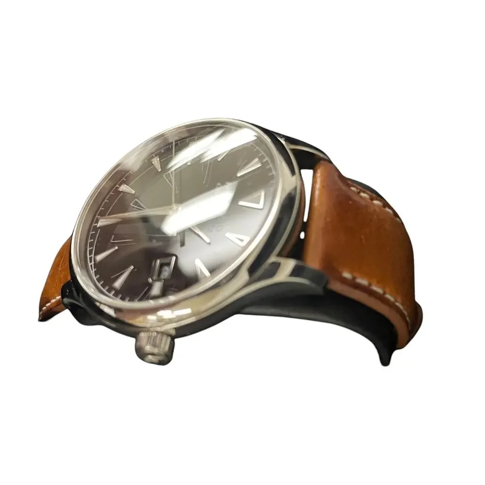 Movado Heritage Series Calendoplan Mens Watch Brown Leather Strap 40 mm 3650001